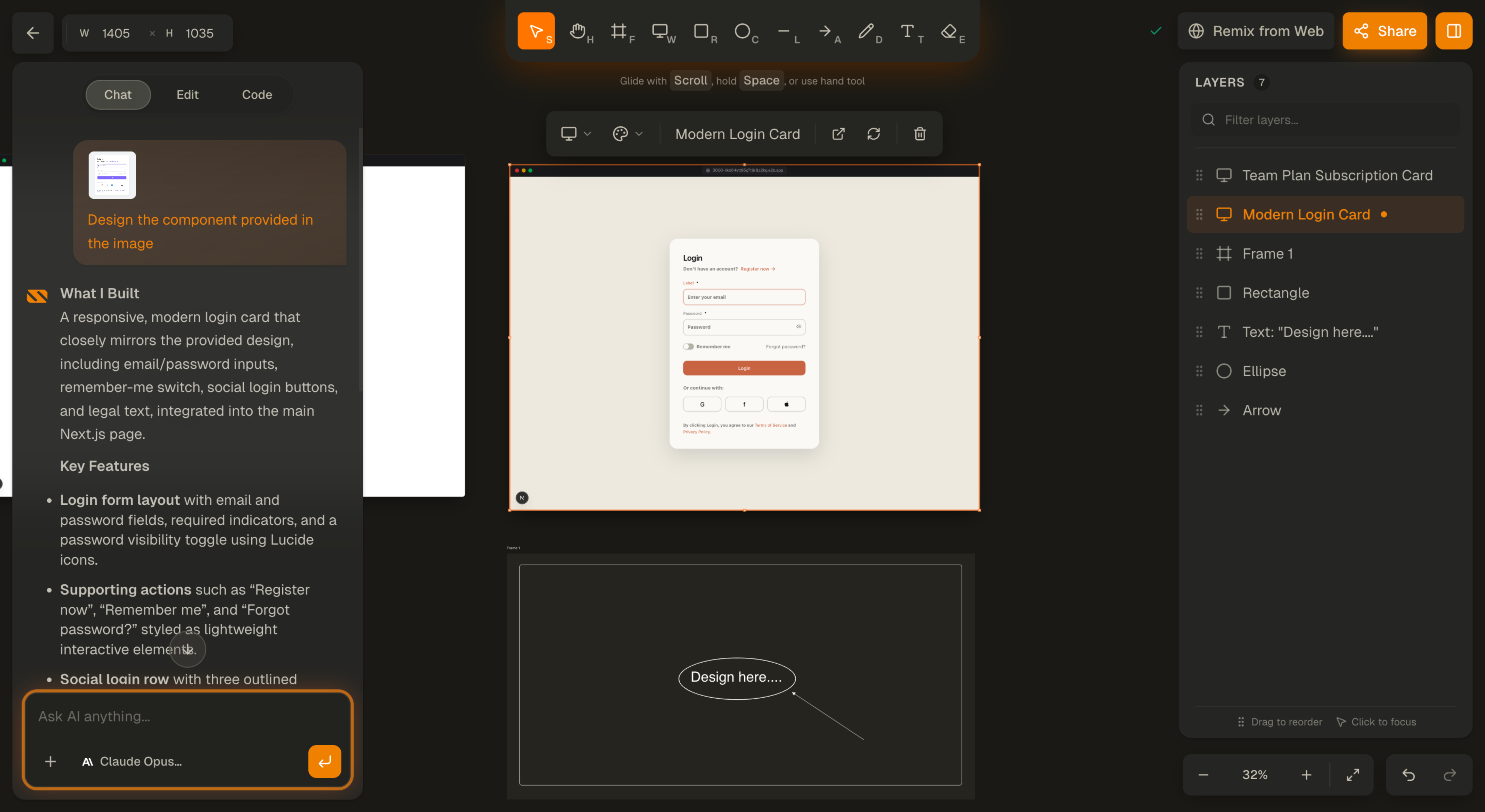 Unit Set Canvas - AI-powered design interface