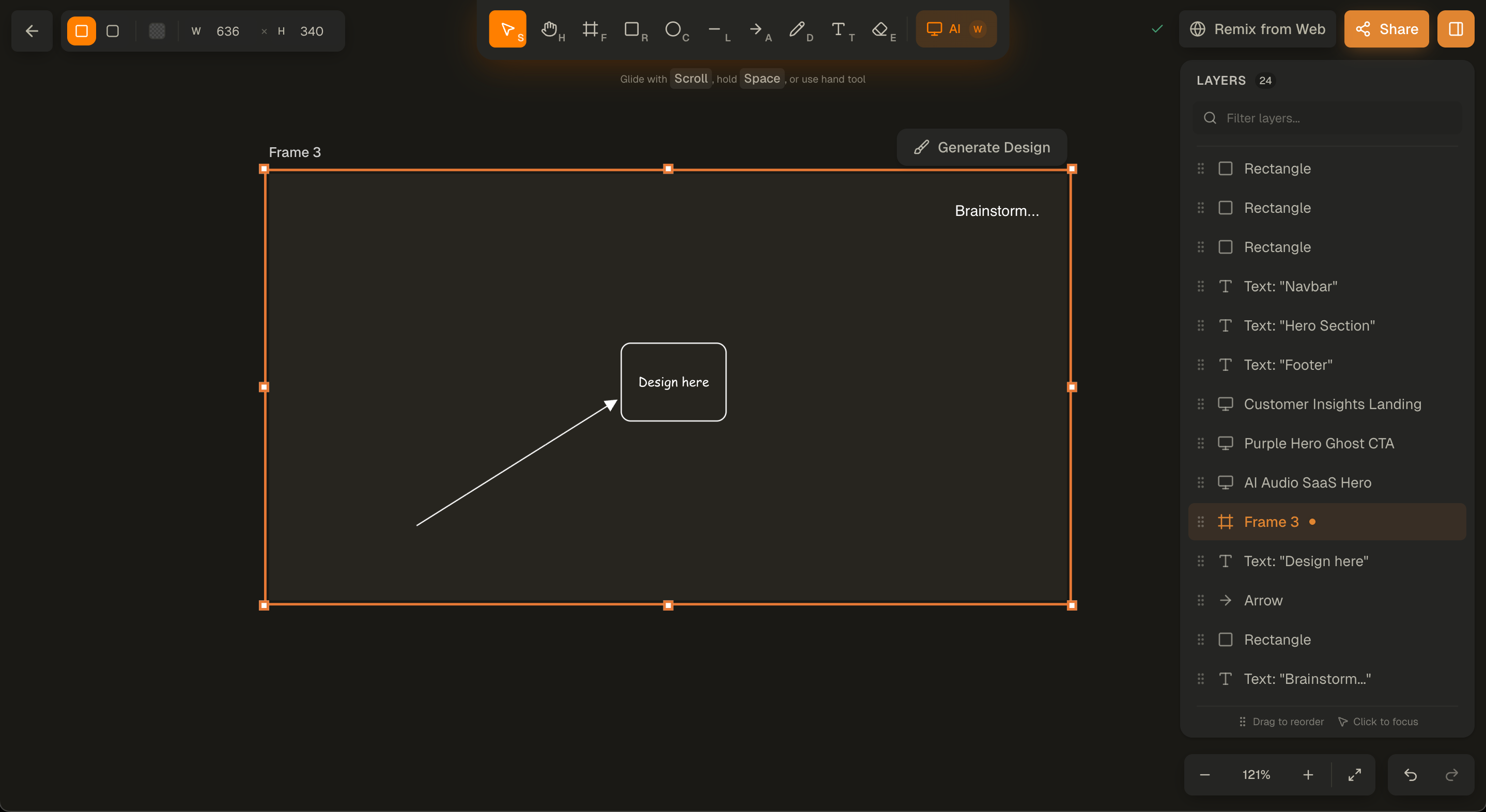 Infinite Canvas for wireframing